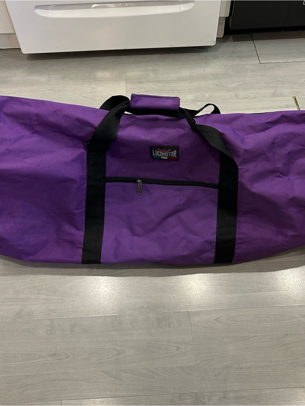 Vtg Llama Locomotor XXL Purple Duffle Bag 34” Travel Sports Equipment Gear Bag